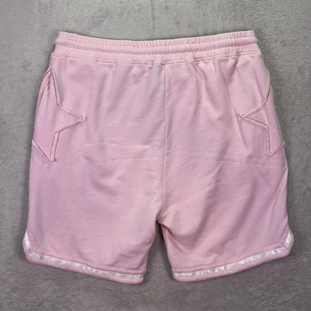 Chaleur Brand Mens Shorts Size XL Pink Star Pocket Artsy Bold Luxury Streetwear